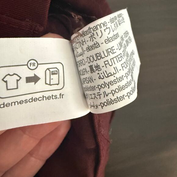 Zara Solid Maroon Balloon Drawstring Mini Skirt Size Medium - Picture 7 of 8